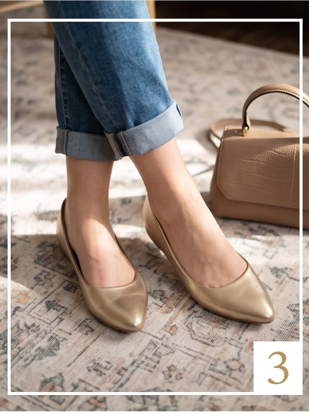Christian Siriano Metallic Gold Pointed Toe Flats